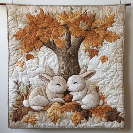 Whispering Bunny Autumn Leaves WY2308038CL Quilt