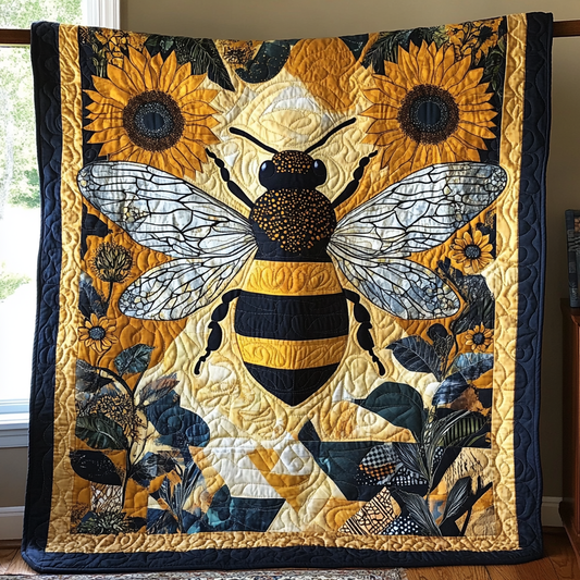 Bee And Sunflowers XR2612002CL Quilt