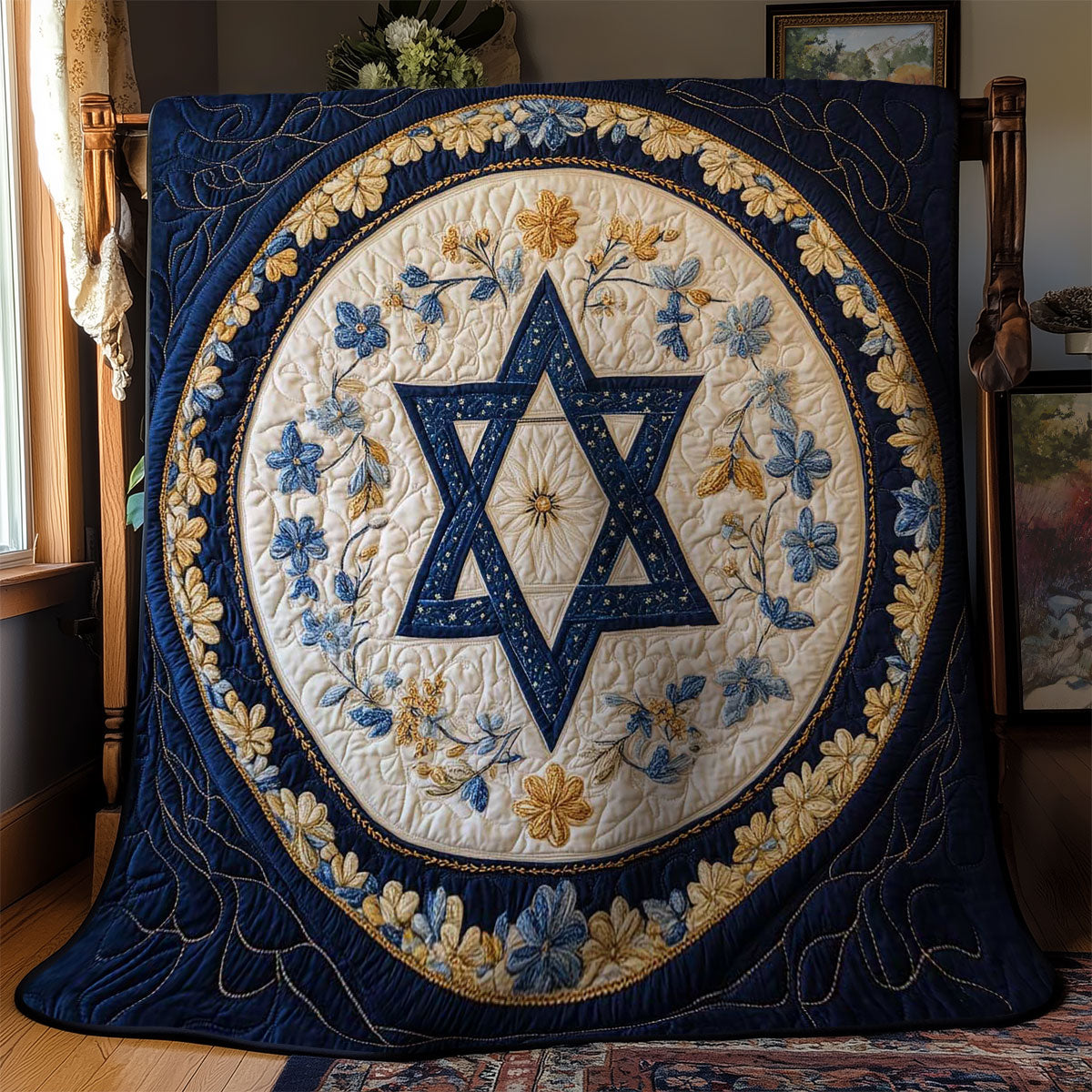 Celestial Jewish Star WN2203004CL Quilt