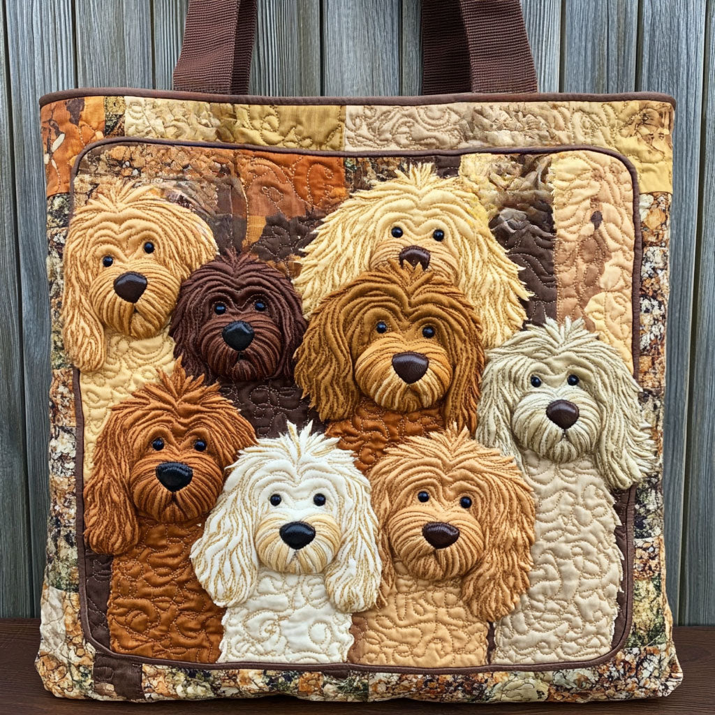 Dog Family Time WN1511028CL Quilted Tote Bag