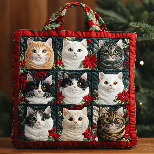 Holiday Cat CW0811048CL Quilted Tote Bag