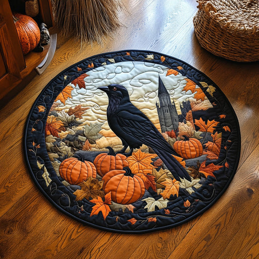 Harvest Crow WY1107017CL Quilted Round Mat