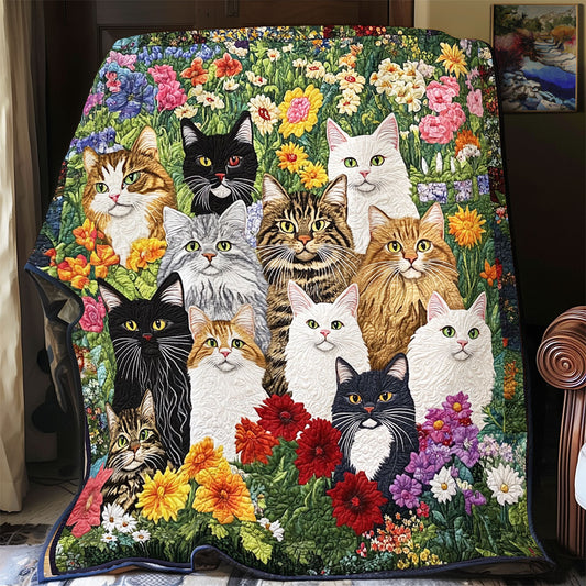 Cats Among Blooms YR2001016CL Quilt