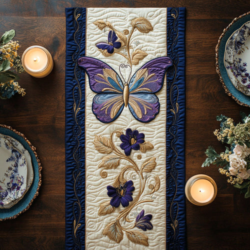 Lanvender Butterfly WX0307043CL Quilted Table Runner