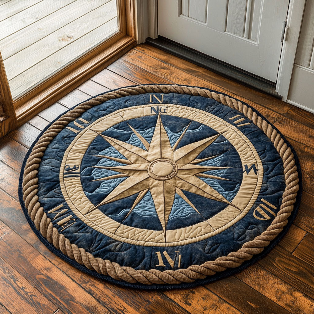 Sailor’s Compass CP0907027CL Quilted Round Mat