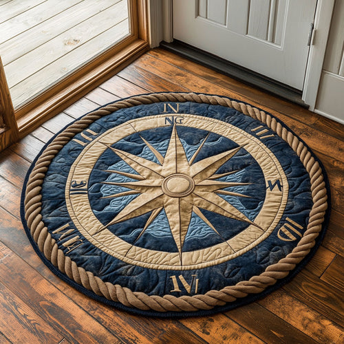 Sailor’s Compass CP0907027CL Quilted Round Mat