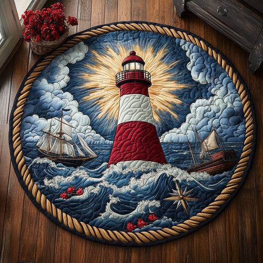 Peaceful Coastline CM2205022CL Quilted Round Mat