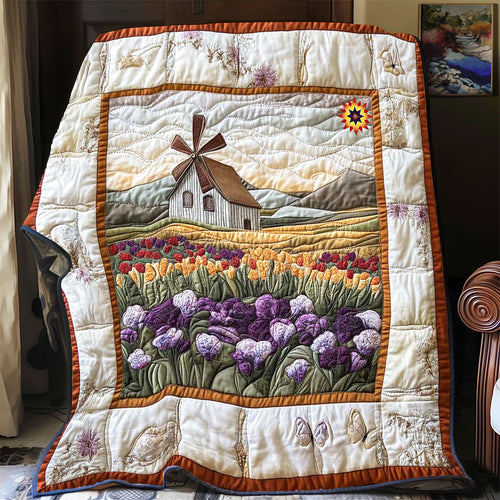 Tulip Field Windmill WP2112021CL Quilt