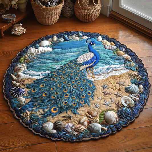Seashell Peacock WY1408055CL Quilted Round Mat