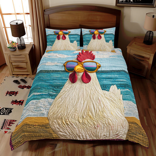 Chicken In Beach WX1112060CL Duvet Cover Set