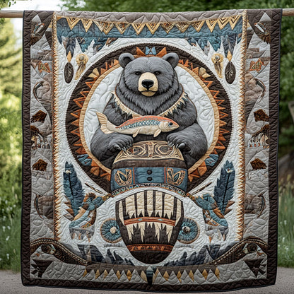 The Fisherman Bear WY1308007CL Quilt