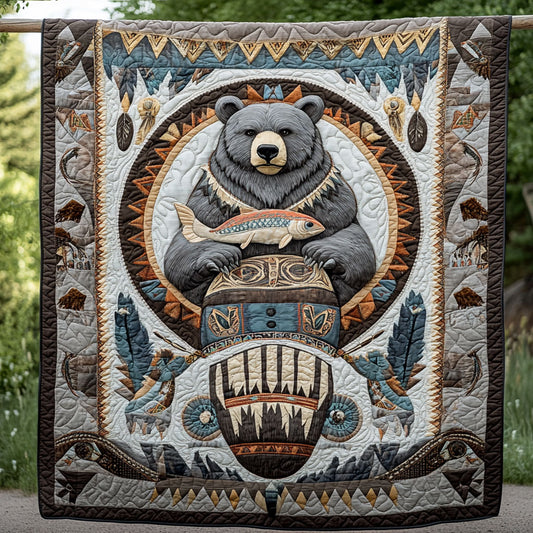 The Fisherman Bear WY1308007CL Quilt