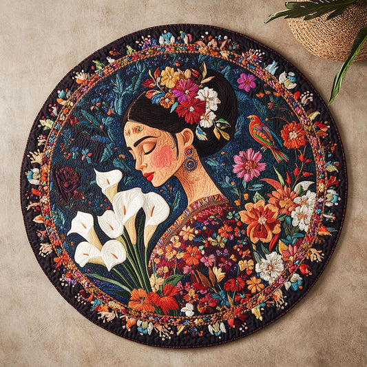 Floral Spirit Aura WN1706008CL Quilted Round Mat
