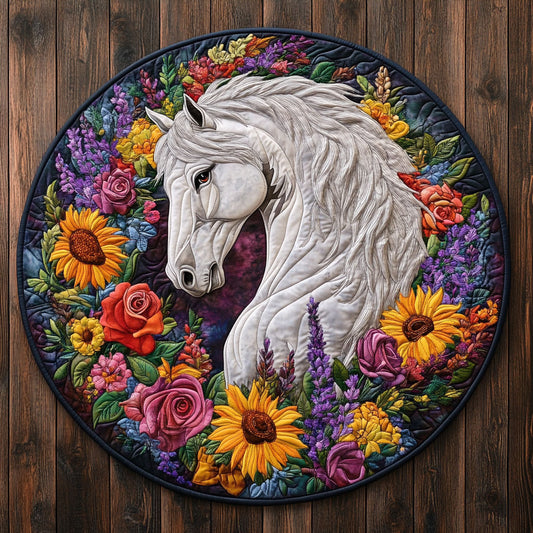 Floral Horse CW1707016CL Quilted Round Mat