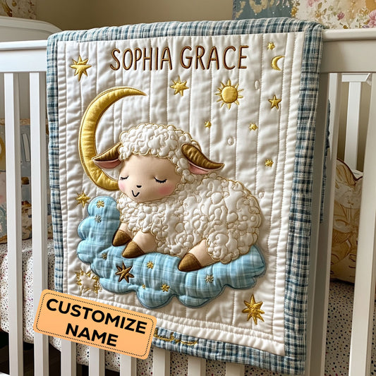 Lamby Dreams WY2607027CL Personalized Baby Quilt