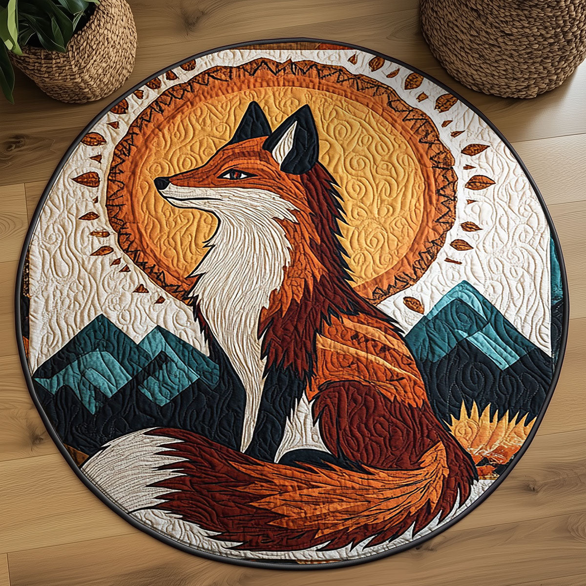 Native Fox WJ2203075CL Quilted Round Mat