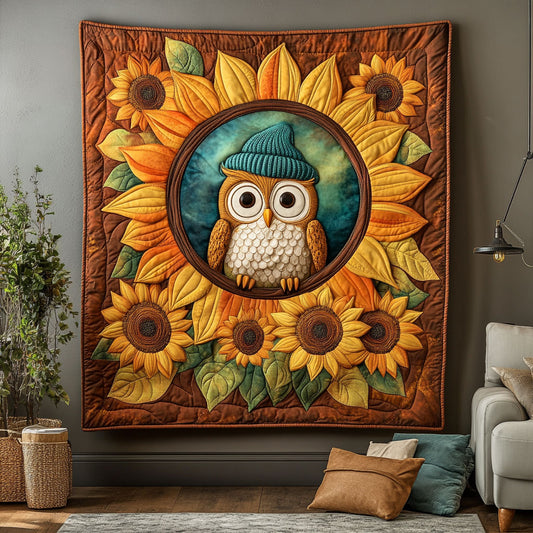 Owl Sunflower Snuggle DH1909005CL Quilt