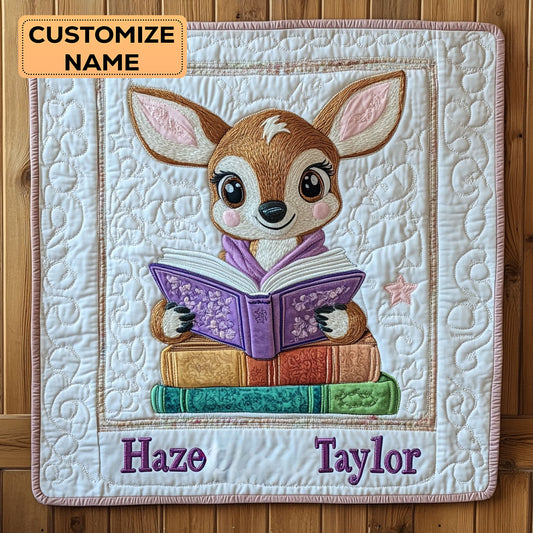 Book Nook Deer WN3007014CL Personalized Baby Quilt