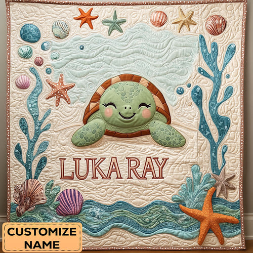 Happy Ocean WY2807021CL Personalized Baby Quilt