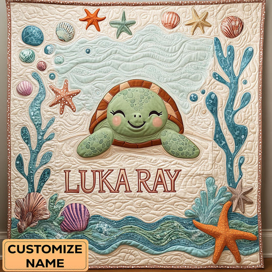 Happy Ocean WY2807021CL Personalized Baby Quilt