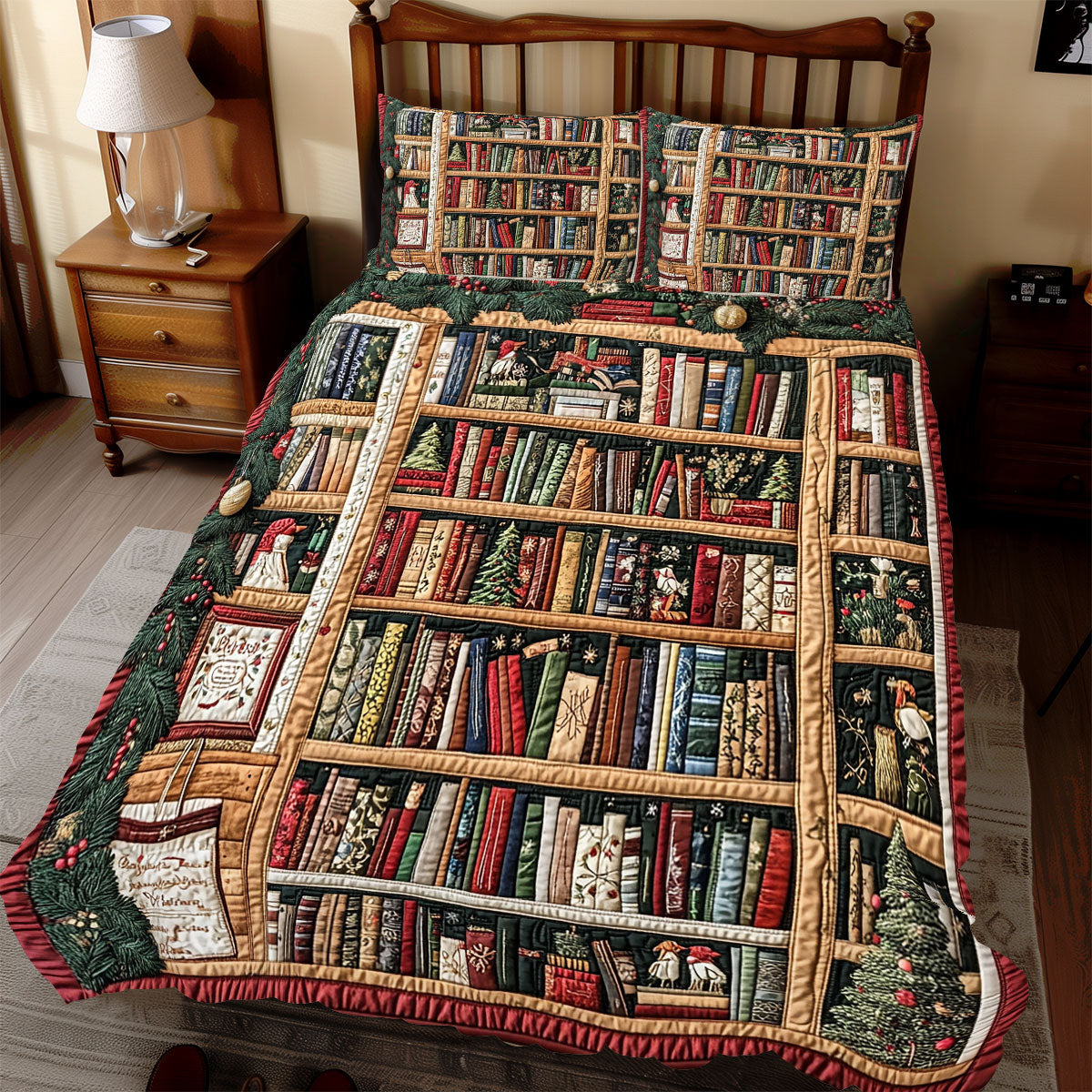 Bookshelf Christmas WX1812052CL Duvet Cover Set