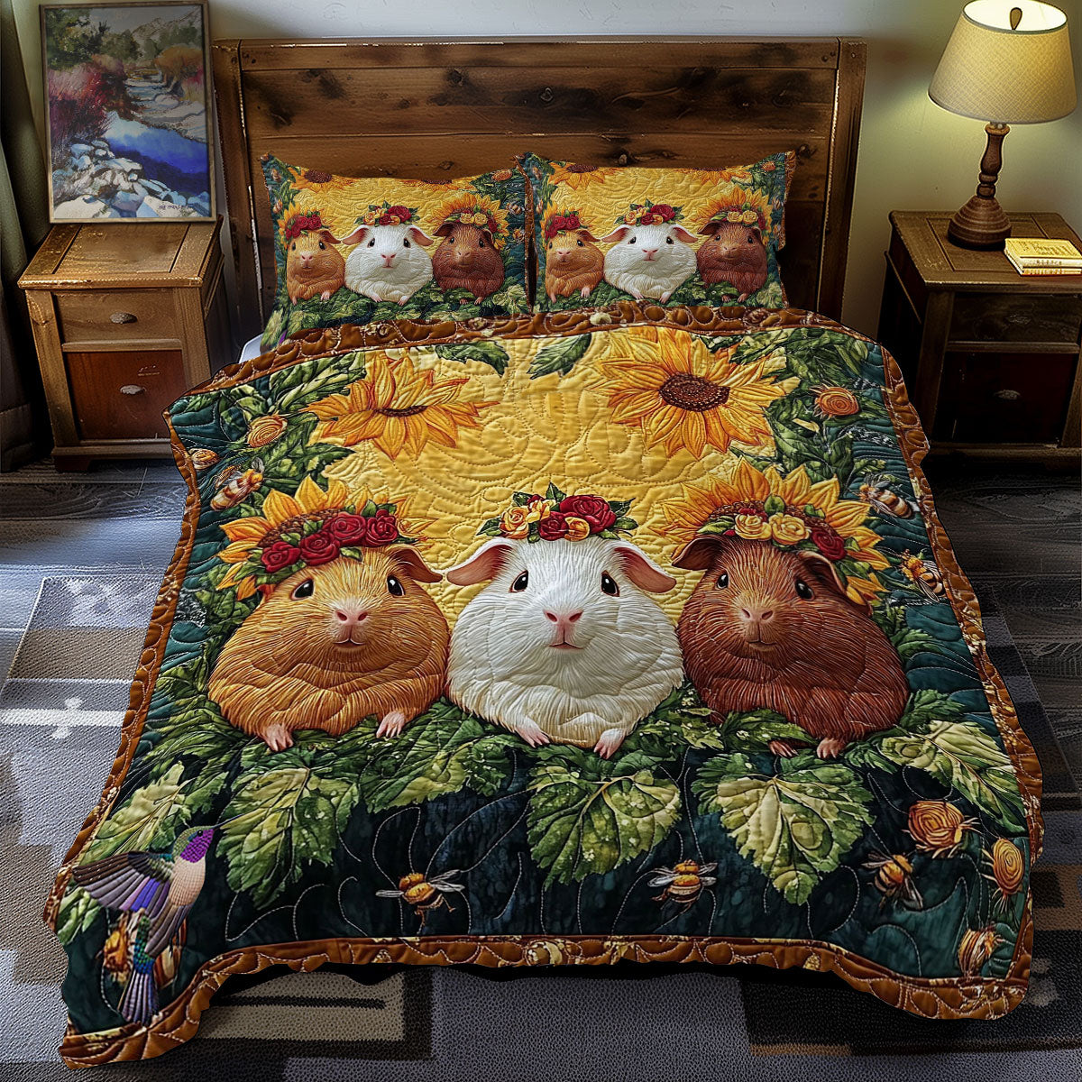 Sunflower Guinea Pig WY2412058CL Duvet Cover Set