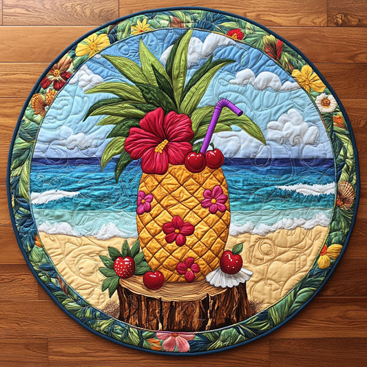 Tropical Pineapple WJ0805048CL Quilted Round Mat