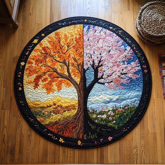 Where Autumn Meets Spring WY1208062CL Quilted Round Mat