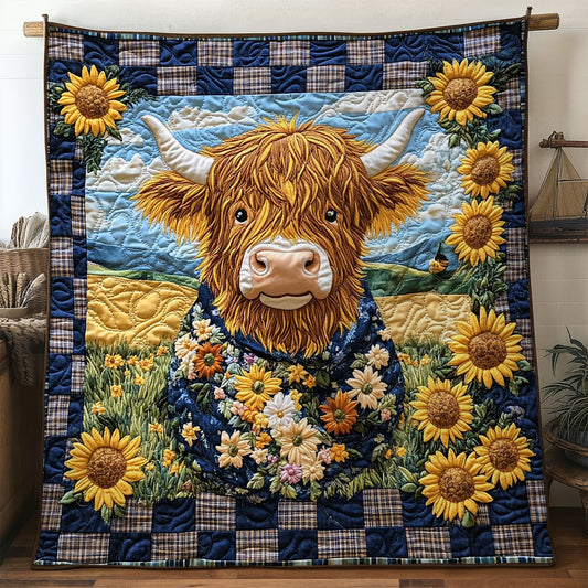 Highland Cow With A Smile WN1707036CL Quilt