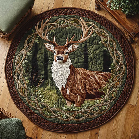 Celtic Deer WN1803011CL Quilted Round Mat