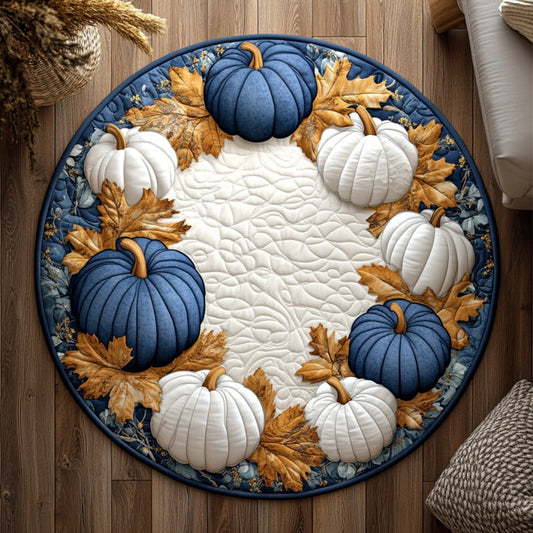 Autumn Pumpkins XR1209015CL Quilted Round Mat