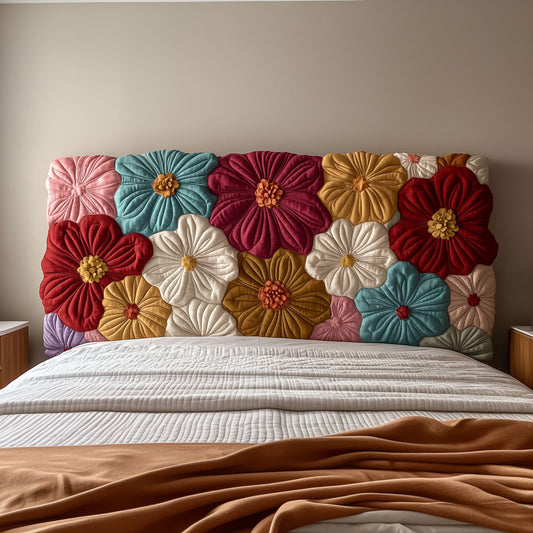 Blooming Flowers QA3012011CL Quilted Headboard Slipcover