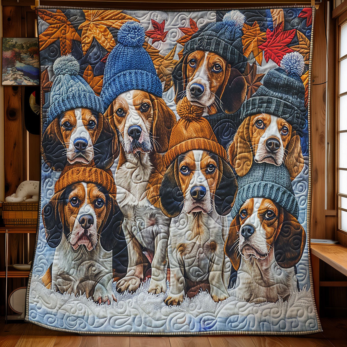 Dachshund Family In Winter WY0901027CL Quilt