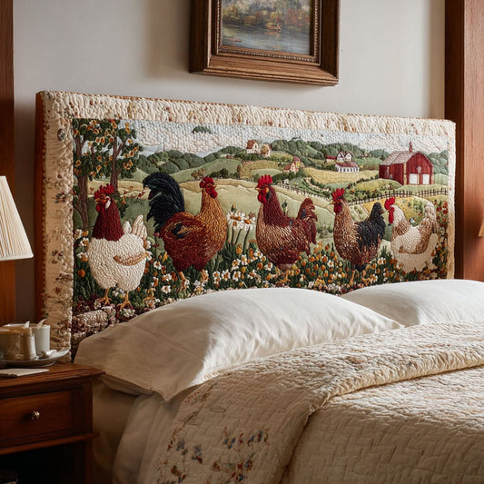 Vintage Farm Chicken CW2312029CL Quilted Headboard Slipcover
