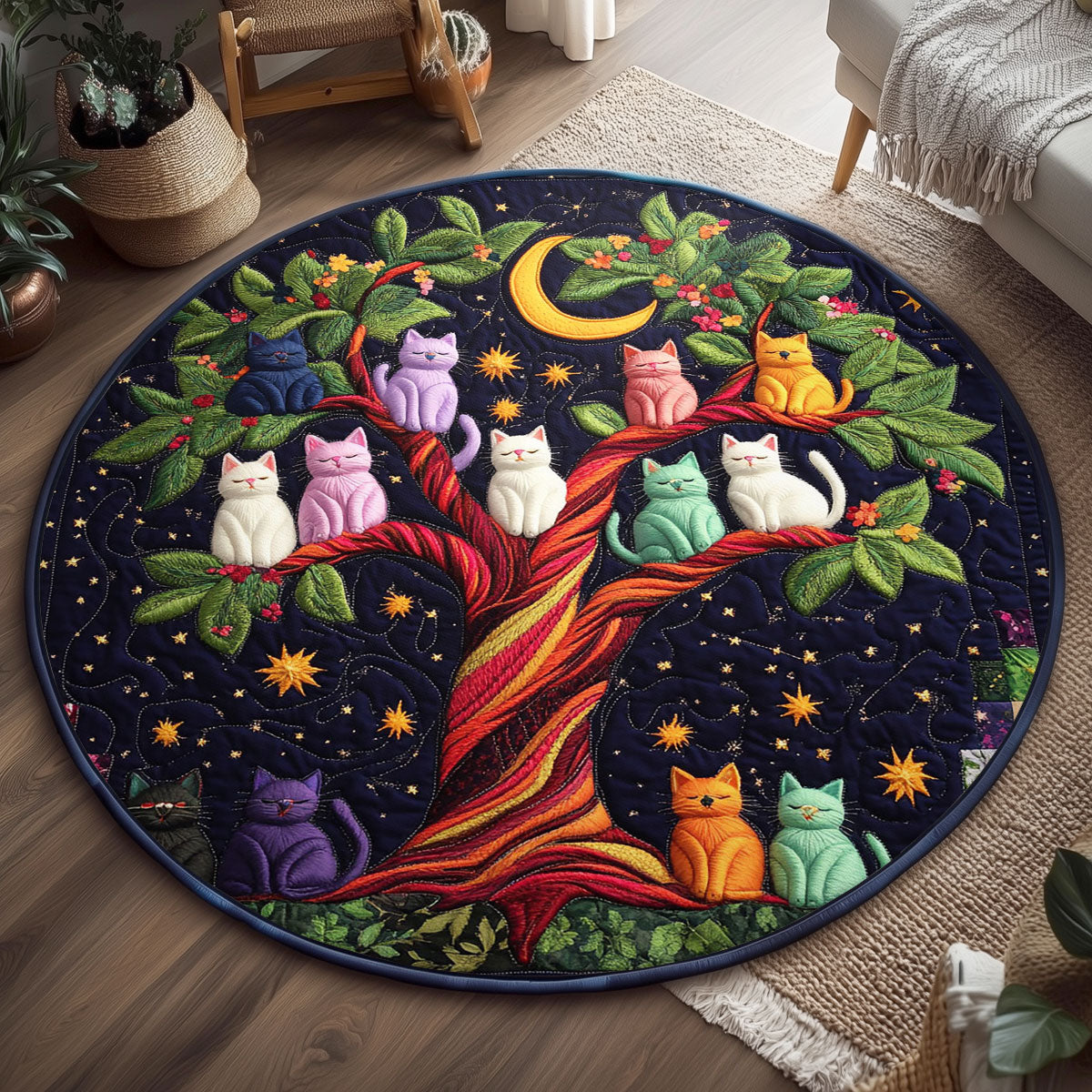 Cathedral Of The Cats WJ3107042CL Quilted Round Mat