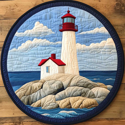 Seafarer’s Lighthouse WN2503120CL Quilted Round Mat