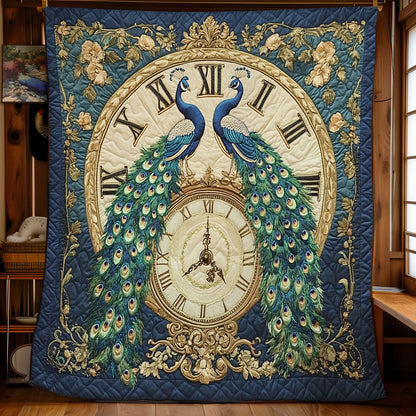 Couple Peacock In Clock WY3012008CL Quilt