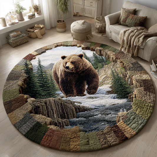 Woodland Bear CW1001086CL Quilted Round Mat