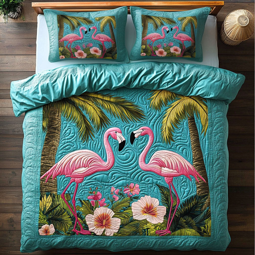 Flamingo And Palm WY1306035CL Duvet Cover Set
