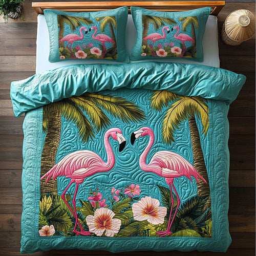 Flamingo And Palm WY1306035CL Duvet Cover Set