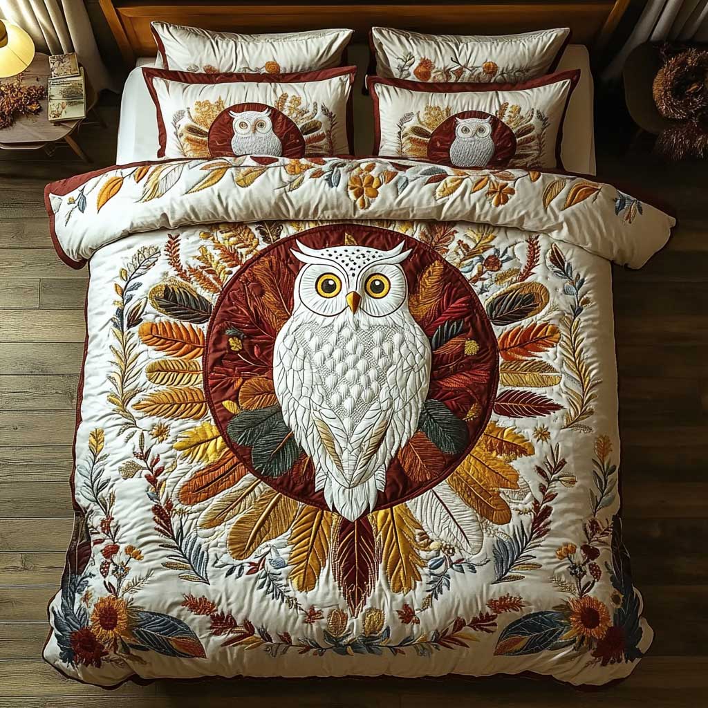 Owl Among Blossoms WN0904019CL Duvet Cover Set