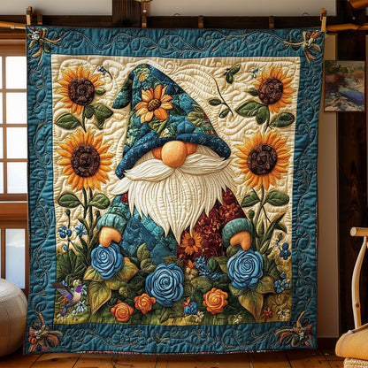 Sunflower Teal Gnome WY2312064CL Quilt