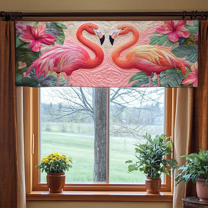 Couple Flamingo WY0406032CL Quilted Valance