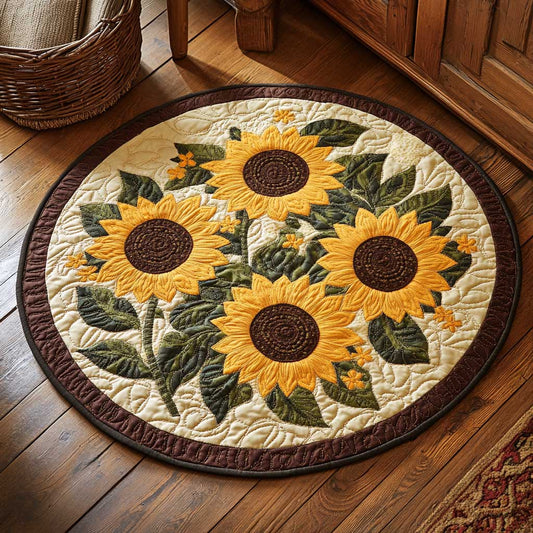 Blooming Sunflower WN1903103CL Quilted Round Mat