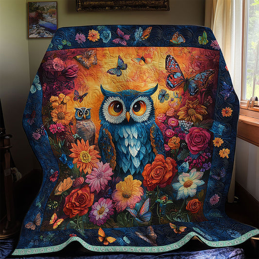 Owl Blue Flower WT1102004CL Quilt