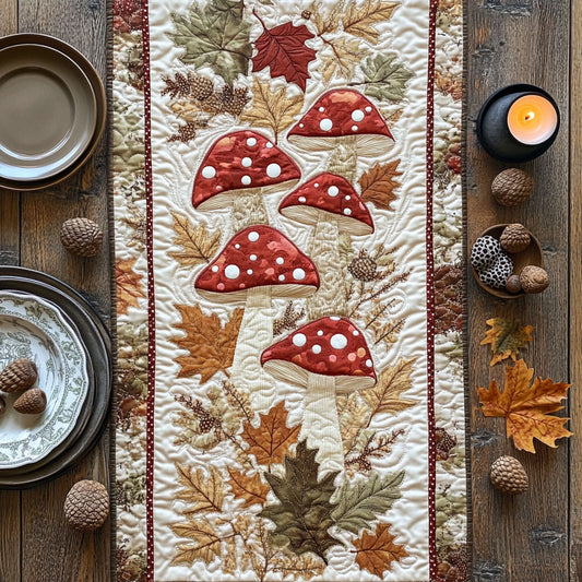 Mushroom Forest CW1806034CL Quilted Table Runner