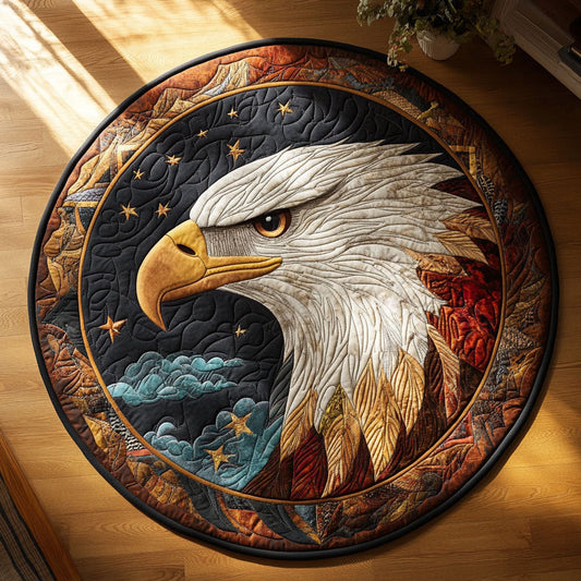 Patriotic Eagle WY2108041CL Quilted Round Mat