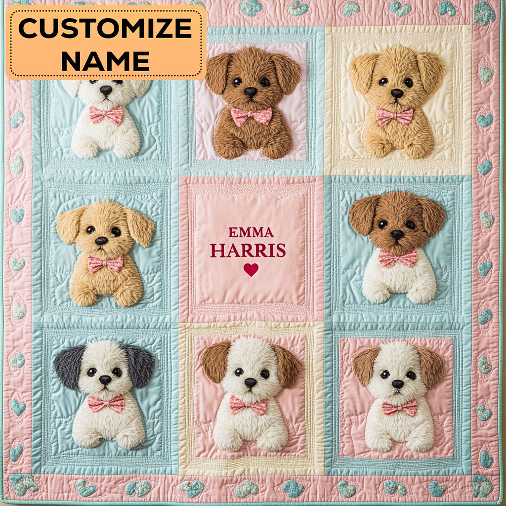 Happy Puppy CW2807031CL Personalized Baby Quilt