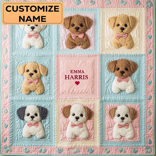 Happy Puppy CW2807031CL Personalized Baby Quilt
