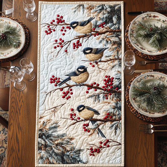 Frosted Boughs CP0206072CL Quilted Table Runner